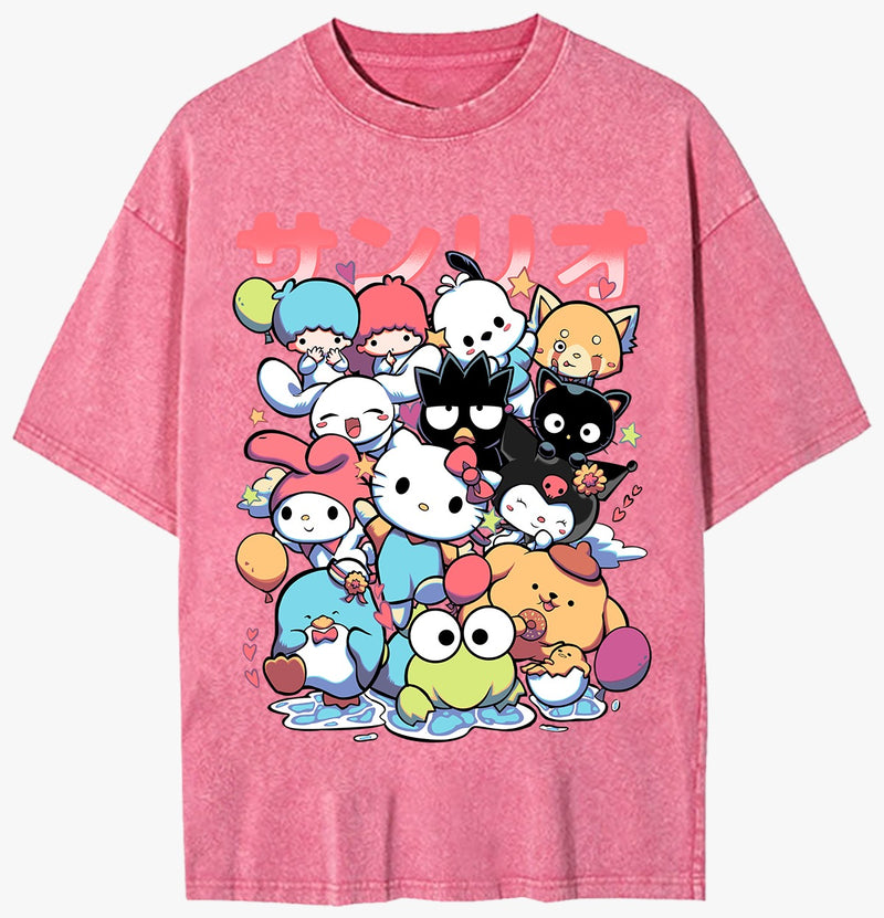 Sanrio Hello Kitty Vintage 80s All Over top Print Graphic T-Shirt